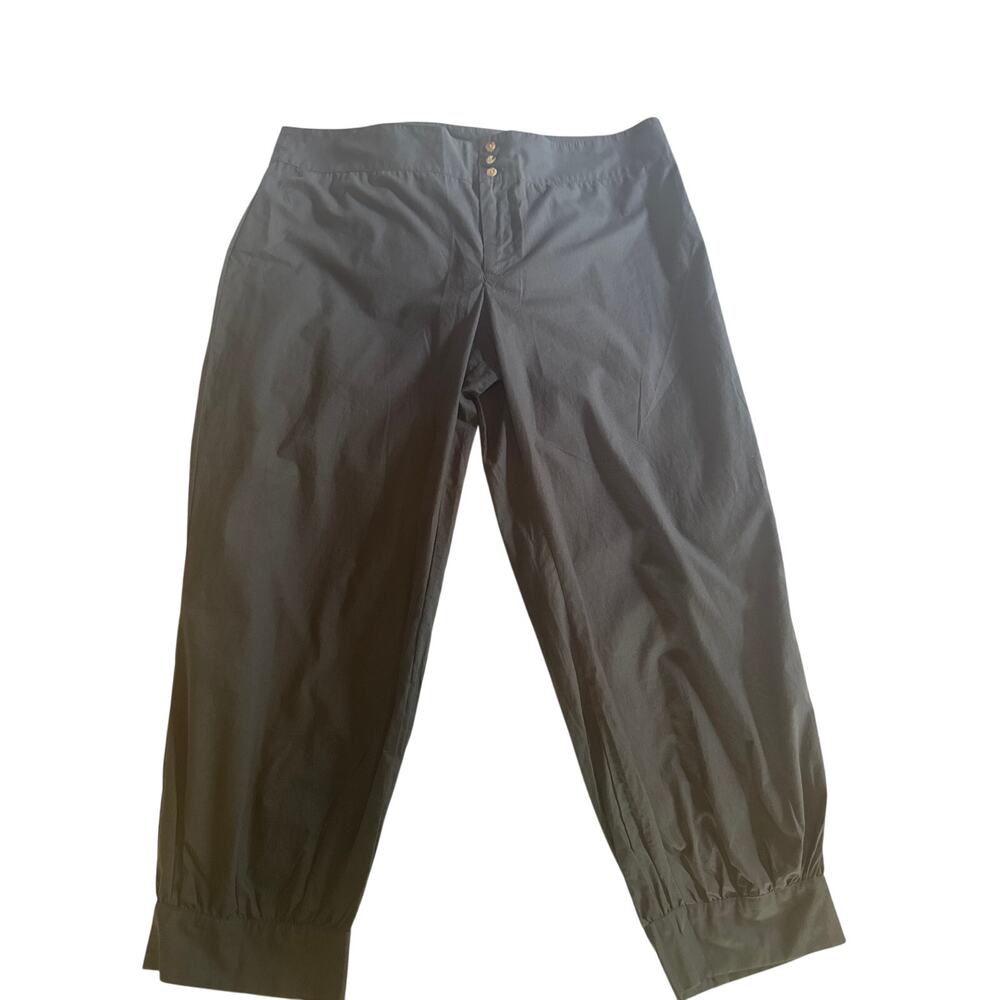 Anokhi Black Cropped Balloon Pants Elastic Cuffs Size L